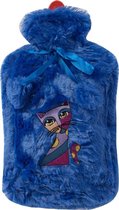 Kruik - Biggdesign Cat - Warmwaterkruik - Warmwater Kruik met Hoes - Blauw