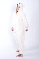 KIMU Onesie Schaap Pakje - Maat 68-74 - Schapenpak Kostuum Wit Lammetje Pak - Peuter Boxpakje Pyjama Zacht Huispak Jumpsuit Jongen Meisje Festival