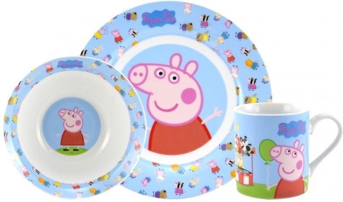 Drastisch Museum Plons Peppa Pig kinderservies set 3-delig bord/kom/beker - Ontbijtservies  kinderen | bol.com