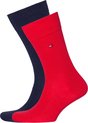 Tommy Hilfiger Classic Socks (2-pack) - herensokken katoen - rood en blauw - Maat: 43-46