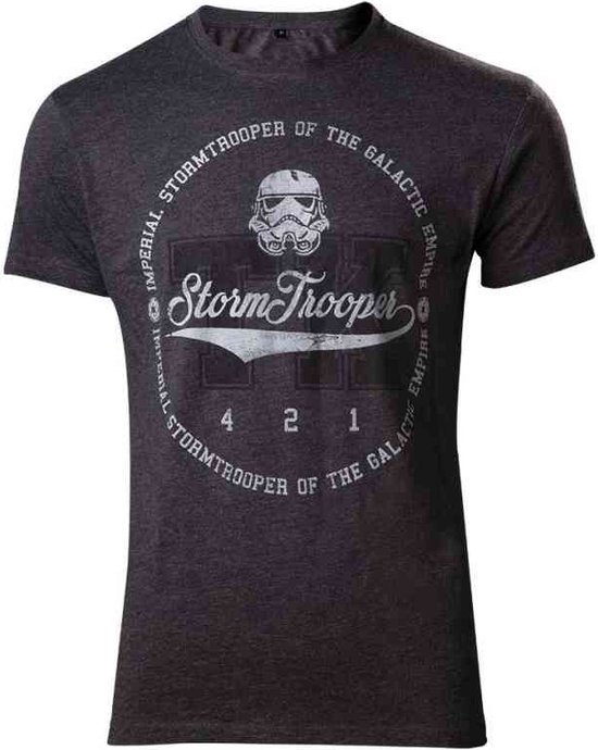 Star Wars Heren Tshirt -L- Varsity Stormtrooper Longline Zwart