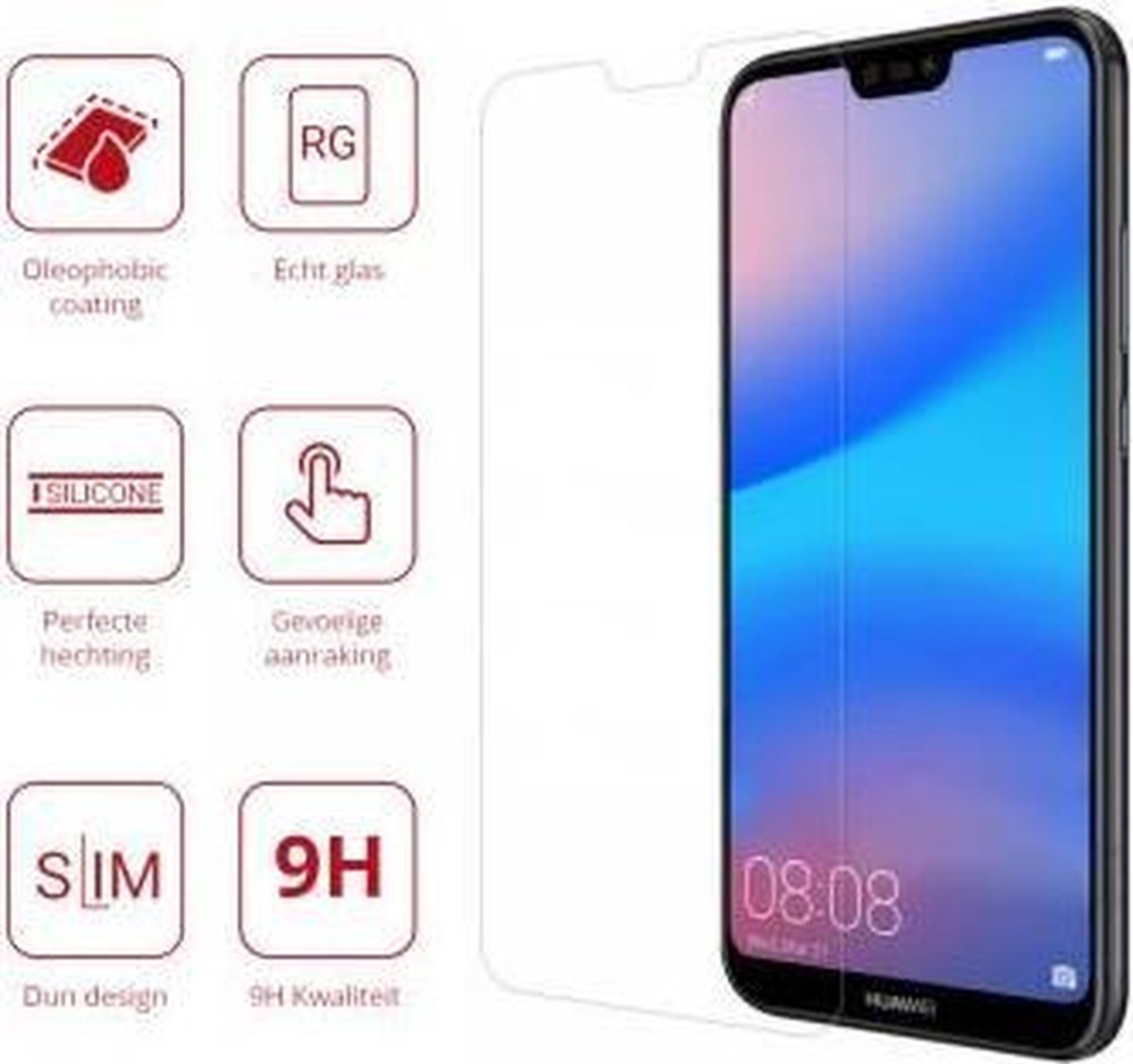 Huawei P20 Lite Tempered Glass / Beschermglas Screenprotector