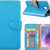 Samsung Galaxy J4+ (Plus) 2018 case Blauw Portemonnee hoesje met opbergvakjes