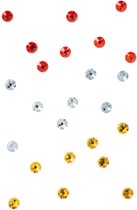 Swarovski steentjes Oeteldonk rood/wit/geel ss16 (3,8mm/4,0mm) per 24