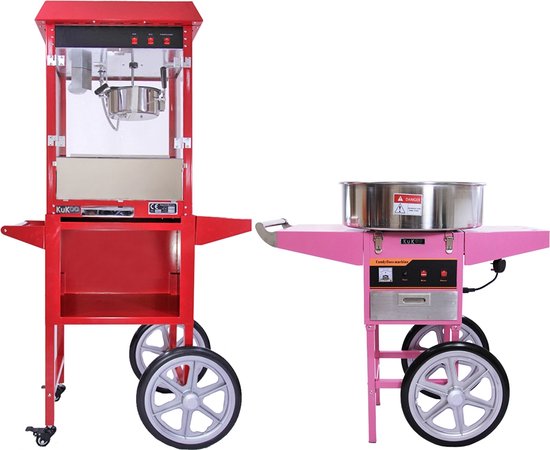 KuKoo Popcornmachine & Suikerspinmachine - professioneel - Retro Popper Suikerspin -... bol.com