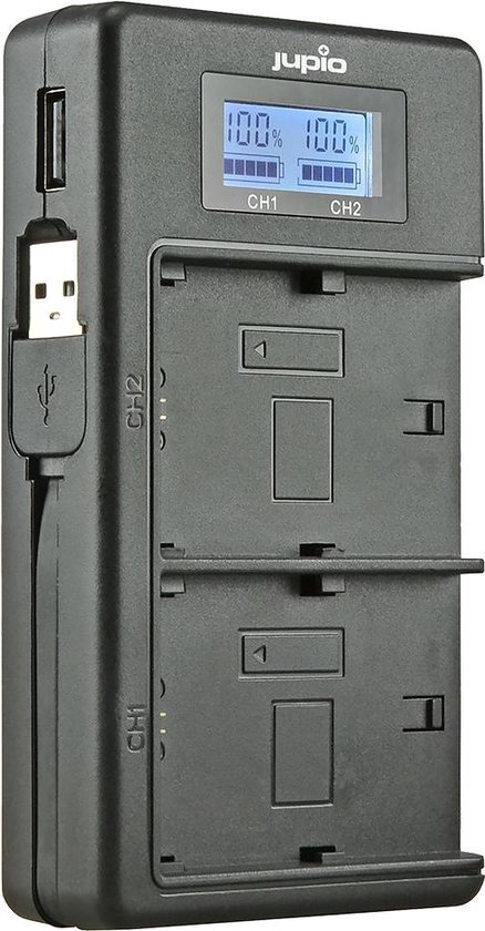 JUPIO USB Duo Charger LCD voor Sony NP-FW50