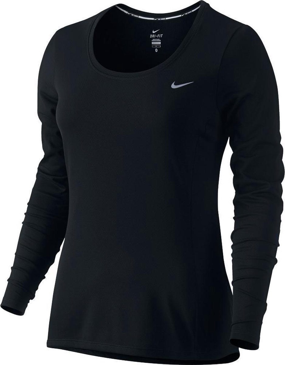 Nike Running Dri-Fit Long Sleeve Dames - Shirts - zwart - XL | bol.com