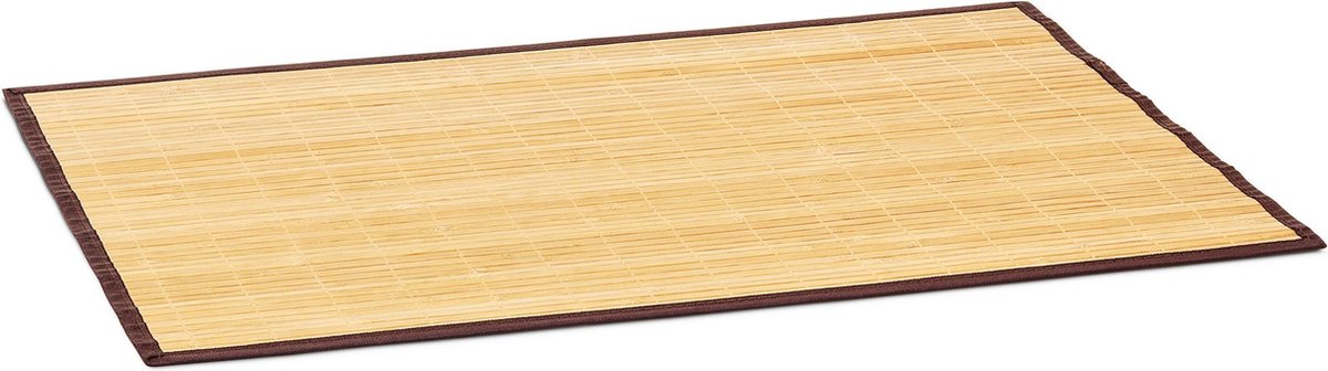 Relaxdays badmat bamboe - douchemat antislip laag - houten douchemat - versch. groottes - Naturel, 80 x 50 cm