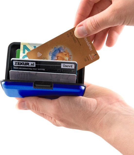 RFID Anti-Skim Aluminium Creditcardhouder - Kaarthouder - Card Protector - Pasjeshouder - Blauw