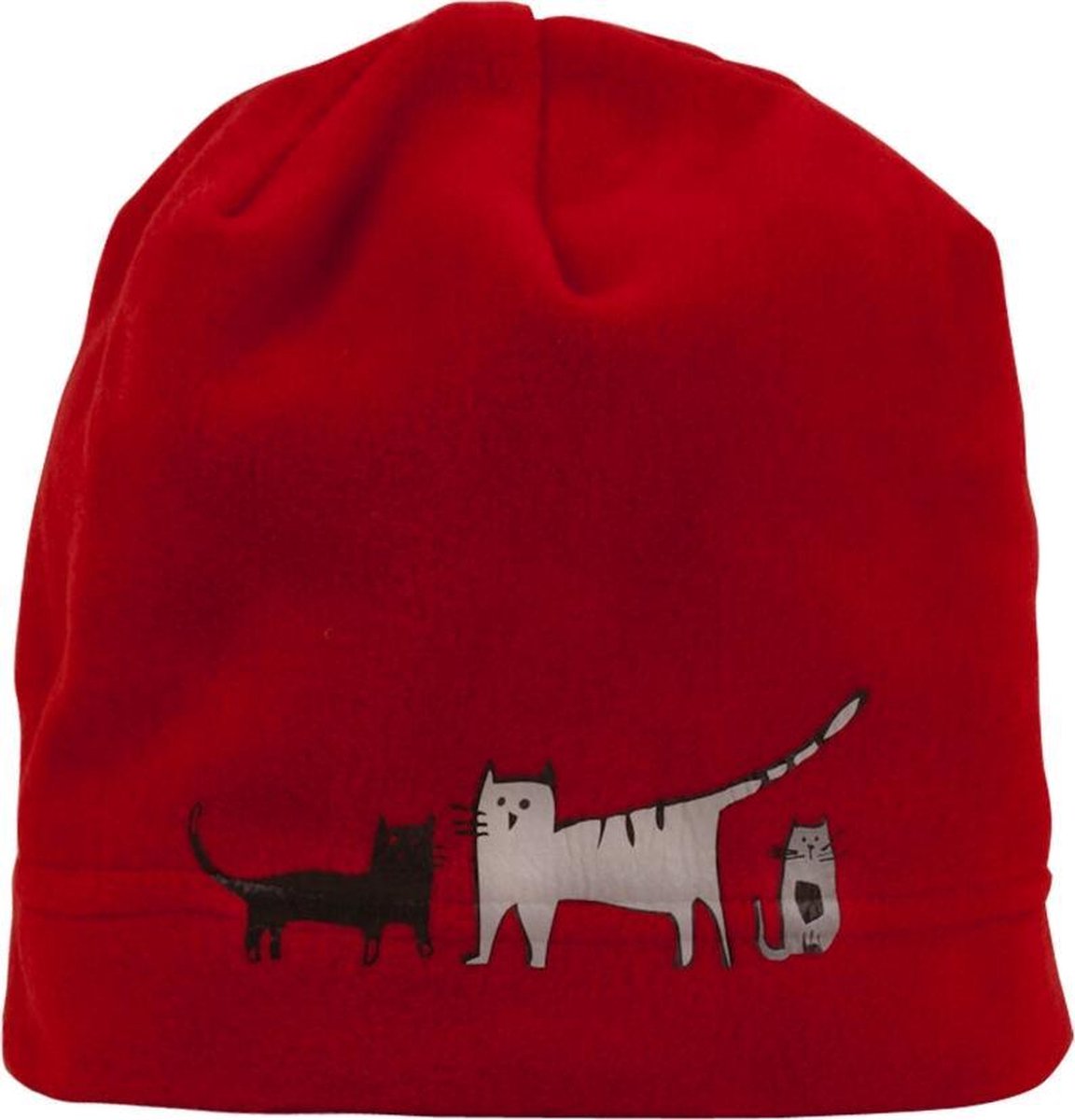 Biggdesign Cats nek beanie handschoenen set, Custom Artist Design, Fleece Set, Winter accessoire, Unisex, Lycra antipeeling speciaal geïmporteerd fleece, standaard maat, rode kleur