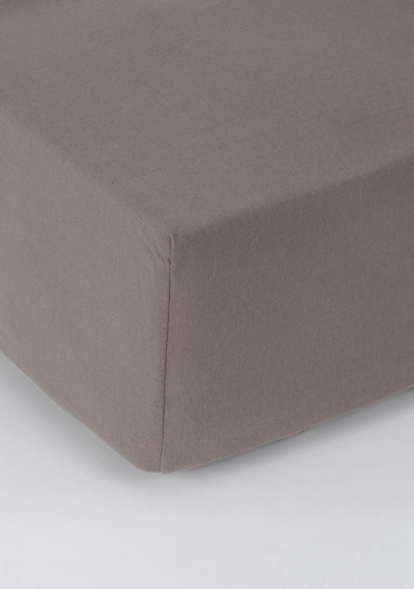 Ambianzz Bedding - Jersey Hoeslaken Matras - 150 gr/m2 - 100% Katoen (stretch) - 140x200 + 35 cm - Taupe
