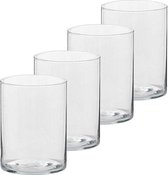 4x Hoge theelichthouders/waxinelichthouders van glas 5,5 x 6,5 cm - Glazen kaarsenhouders - Woondecoraties