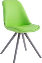 CLP Laval Bezoekersstoel - Rond - Kunstleer grijs groen