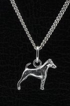 Zilveren Fox terrier gladhaar ketting hanger - klein