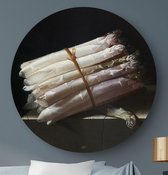 HIP ORGNL Schilderij Stilleven met asperges - ⌀120cm - Wandcirkel