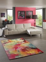 The Carpet Monde Tapis de salon au Design moderne, doux, à poils courts, frappant, coloré, abstrait, 80 x 150 cm