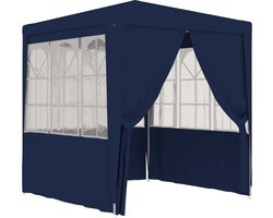 The Living Store Partytent met zijwanden professioneel 90 g/m² 2x2 m blauw - Tuinpaviljoen - Feesttent - Buitenterras - Partytent - Veranda