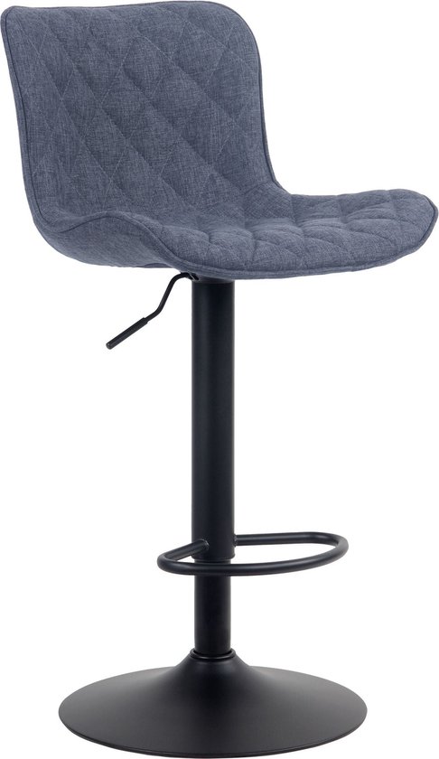 Tabouret de bar CLP Emma / Avec dossier - Avec repose-pieds - Réglable - Similicuir blanc