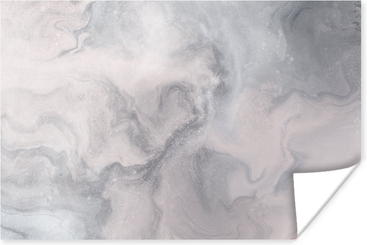 Poster Wolken - Abstract - Verf - 90x60 cm
