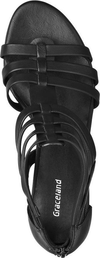 Graceland Dames Zwarte sandaal ritssluiting - Maat 40 | bol.com