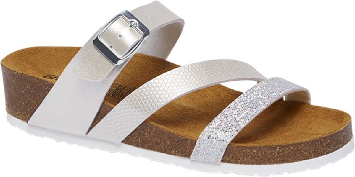 Graceland Dames Gouden metallic slipper leren voetbed - Maat 41 | bol.com