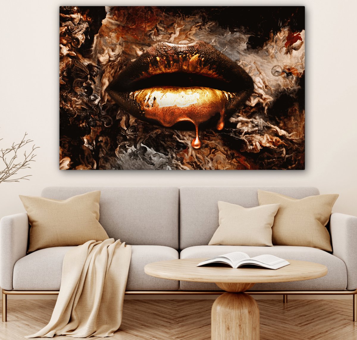 Lippen Canvas Bilder - Sinnliche Lippenkunst in verschiedenen Stilen