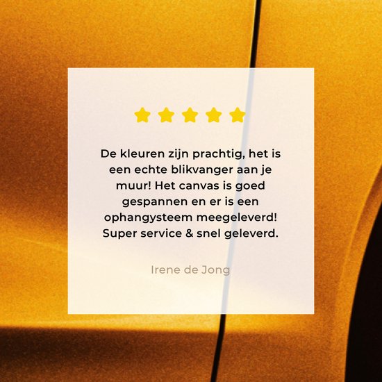 Canvas schilderij - Gouden auto 160x80 - Kamer decoratie accessoires - Schilderijen goud woonkamer - Wanddecoratie slaapkamer - Muurdecoratie keuken - Wall decoration - Wanddoek interieur binnen - Woondecoratie huis - Woonaccessoires