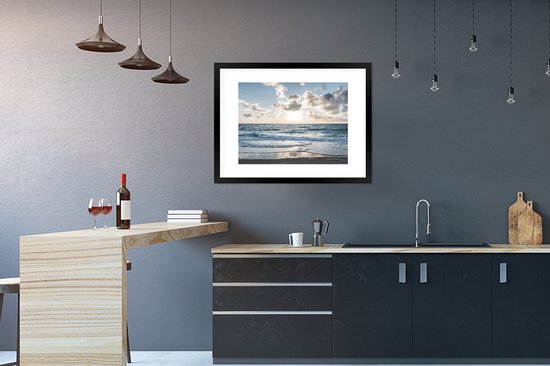 Cadre photo avec affiche - Mer - Nuages ​​- Allemagne - 80x60 cm - Cadre pour affiche