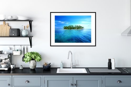 Fotolijst incl. Poster - Eiland - Tropisch - Zee - 80x60 cm - Posterlijst