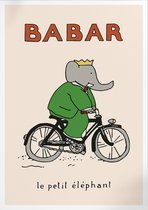 King Babar By Bike (Babar de Olifant) | Poster | A4: 21 x 30 cm