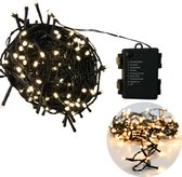 Cheqo® Kerstboomverlichting - Lichtsnoer - Kerstlampjes - Led Verlichting - Kerstverlichting voor Binnen - 192 LED - 15 Meter - Warm Wit - Op Batterijen