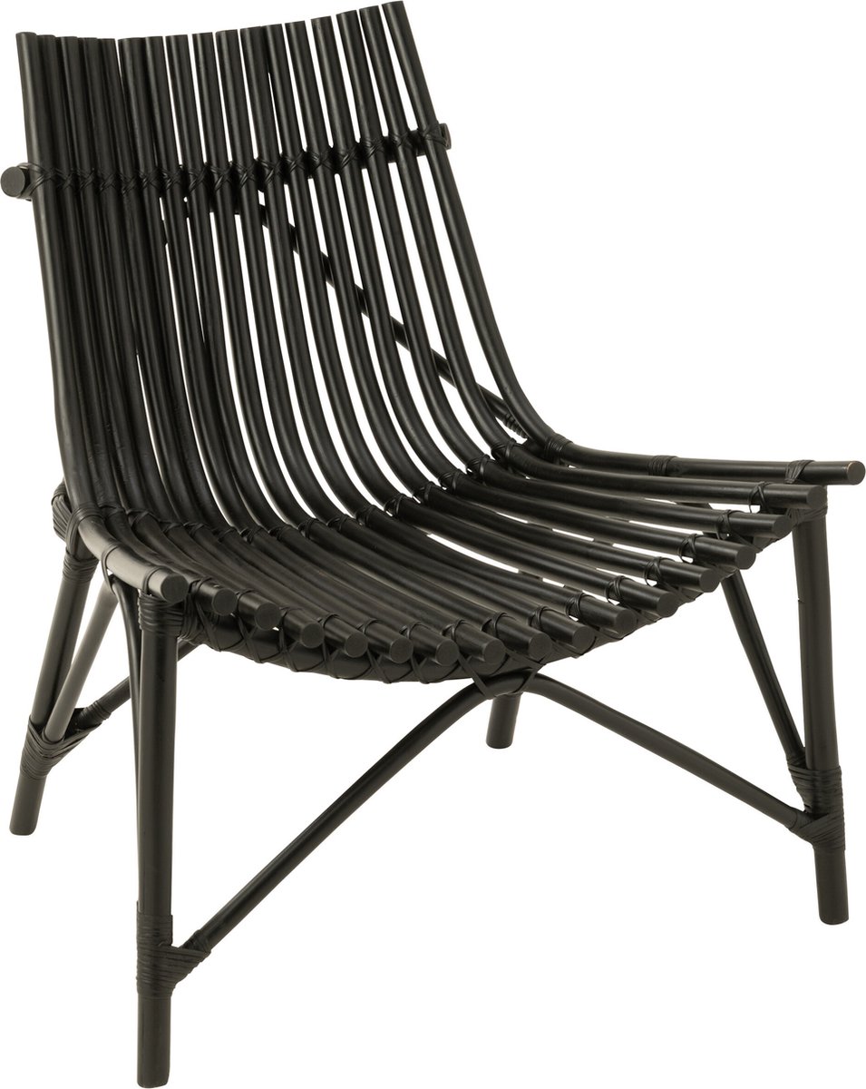 J-Line stoel Rotan - jute - zwart