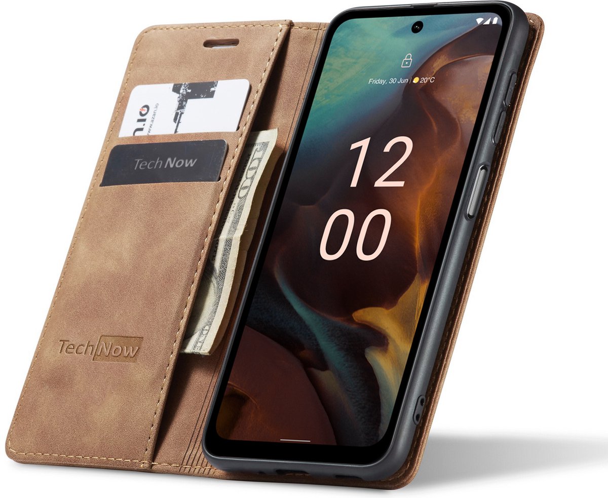 Hoesje geschikt voor Nokia XR21 - Book Case Leer Slimline Bruin