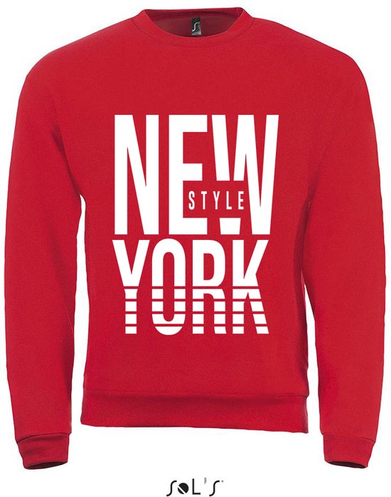 Sweatshirt Ronde Hals 359-97 New York - M, Rood