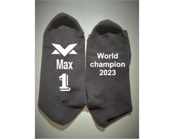 Bedrukte sokken, Bedrukte sokken Max , World Champion 2023, Bedrukte sokken met tekst, Max sokken, Sokken Max, Cadeau Max, Race sokken