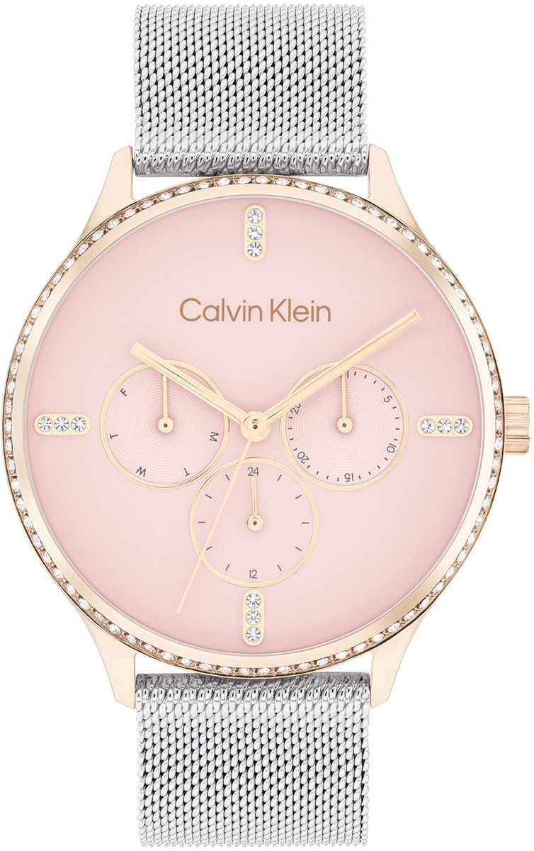 Calvin Klein CK25200374 Dress Dames Horloge - Mineraalglas - Staal - Zilver - 38 mm breed - Quartz - Druksluiting - 3 ATM (spatwater)
