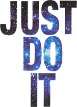 Just Do It Tekst Strijk Applicatie 19 cm / 26.5 cm / Blauw