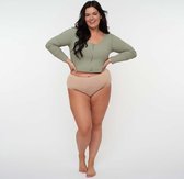 Sous-vêtements menstruels et d'incontinence Moodies Undies - Hiphugger taille haute sans couture - Entrejambe modéré - Beige - Taille XL