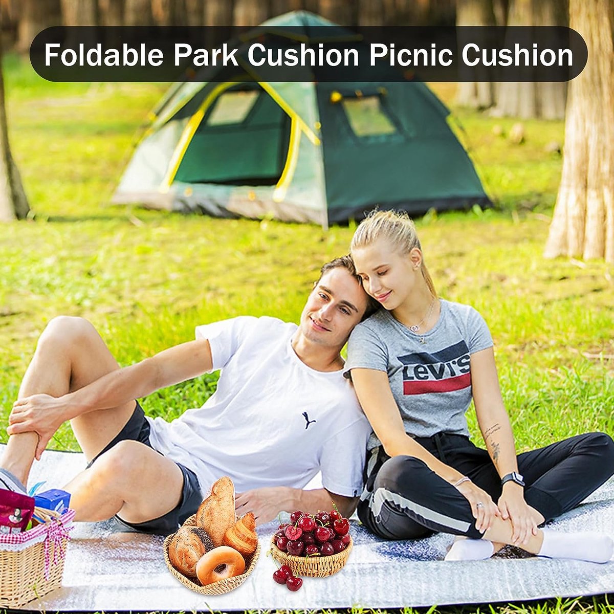 Tapis De Camping Aluminium 200x200 Cm – Isolant, Imperméable, Double Face, Avec Sac De Rangement