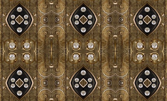 Papier Papier peint photo Intissé - Perles et Motif Géométrique Luxe - 254 x 184 cm