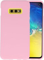 Bestcases Color Telefoonhoesje - Backcover Hoesje - Siliconen Case Back Cover voor Samsung Galaxy S10e - Roze