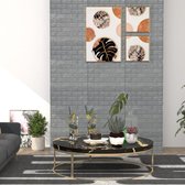 The Living Store Bakstenen 3D-wandbehang - 70 x 77 cm - antraciet