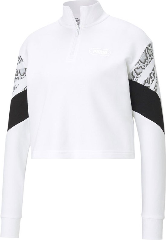 Puma Rebel Crew Sweatshirt Puma White / Castlerock - M - Dames