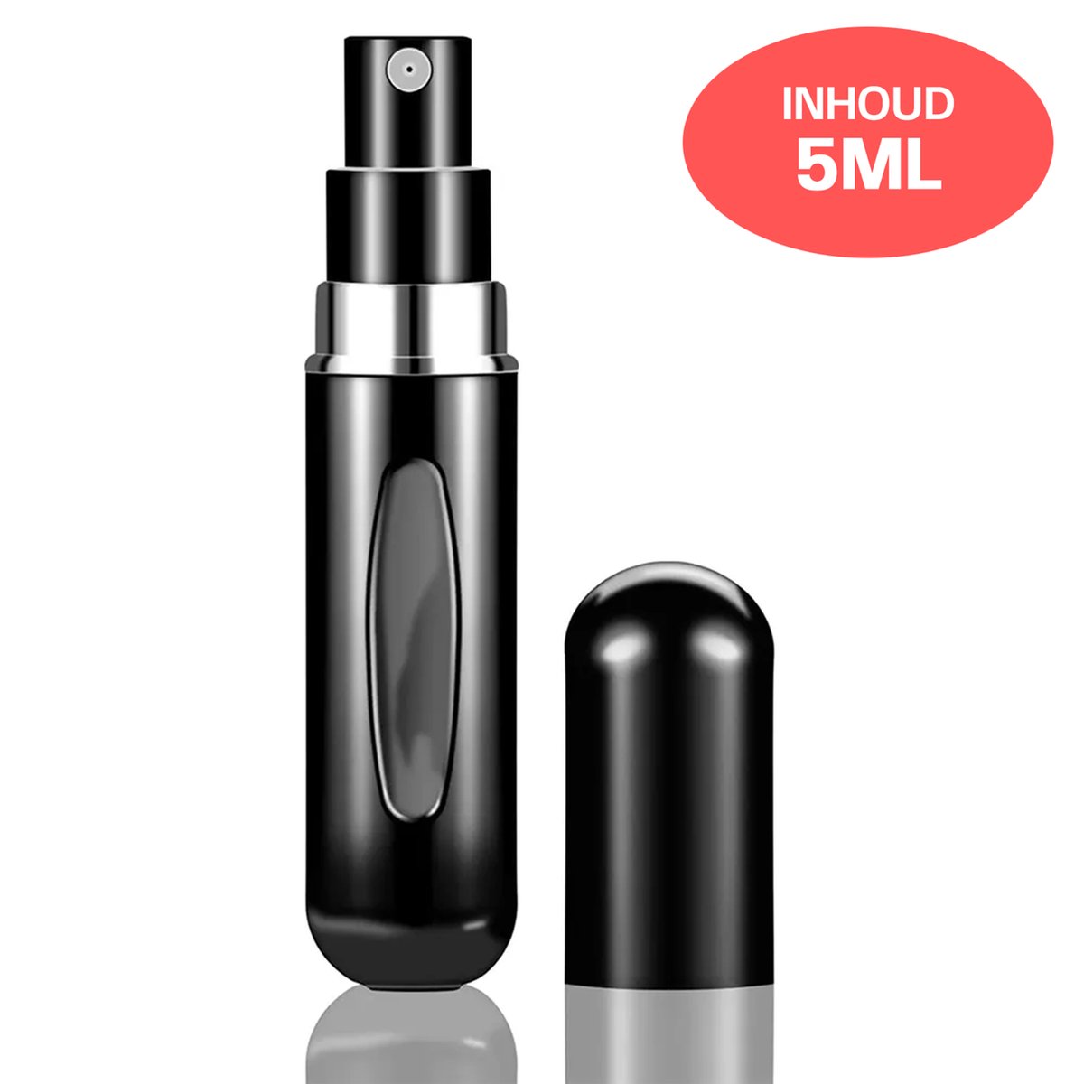BukkitBow - Parfum Verstuiver - Mini Parfum Flesje – Navulbaar 5 ml Parfumflesje – Compact Reisflesje - Zwart - Leuk Kerstcadeau