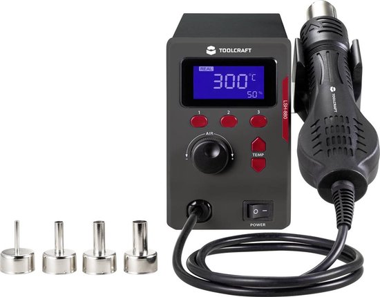 Station à air chaud numérique 300 W TOOLCRAFT ZD-8908 100 - 500 °C | FER A SOUDER - POSTE A SOUDER - Bricolage