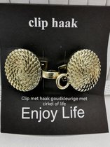Vestsluiting - clip met haakje - symbool - levens - cirkel - voor - vest - sjaal - omslagdoek in kleur antiek goud look.