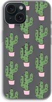Case Company® - Hoesje geschikt voor iPhone 15 hoesje - Cactus Lover - Soft Cover Telefoonhoesje - Bescherming aan alle Kanten en Schermrand