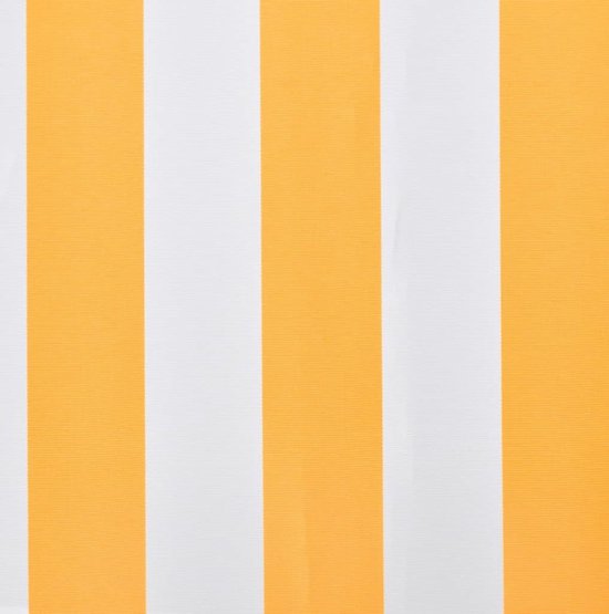 vidaXL Luifeldoek - Zonneblind - Luifeldoek 6x3 m canvas zonnebloemgeel en wit - Buitendecoratie - Tuindeco - Parasol