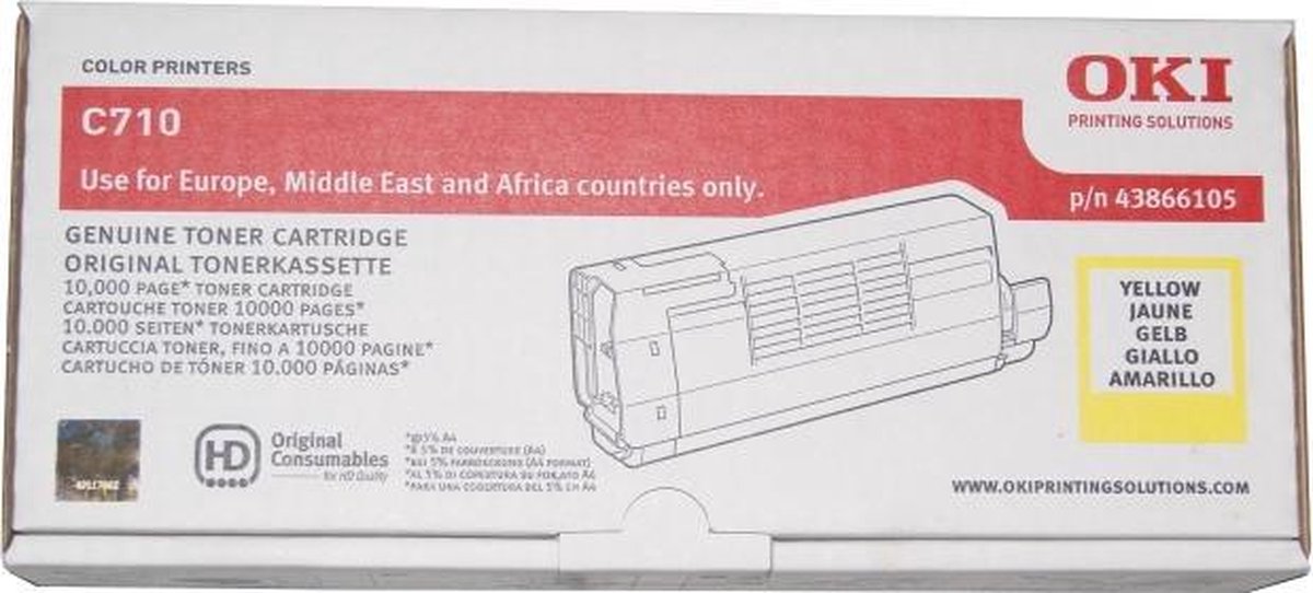 C710 tonercartridge geel standard capacity 11.500 pagina's 1-pack