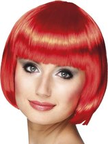 8 stuks: Pruik Cabaret - rood